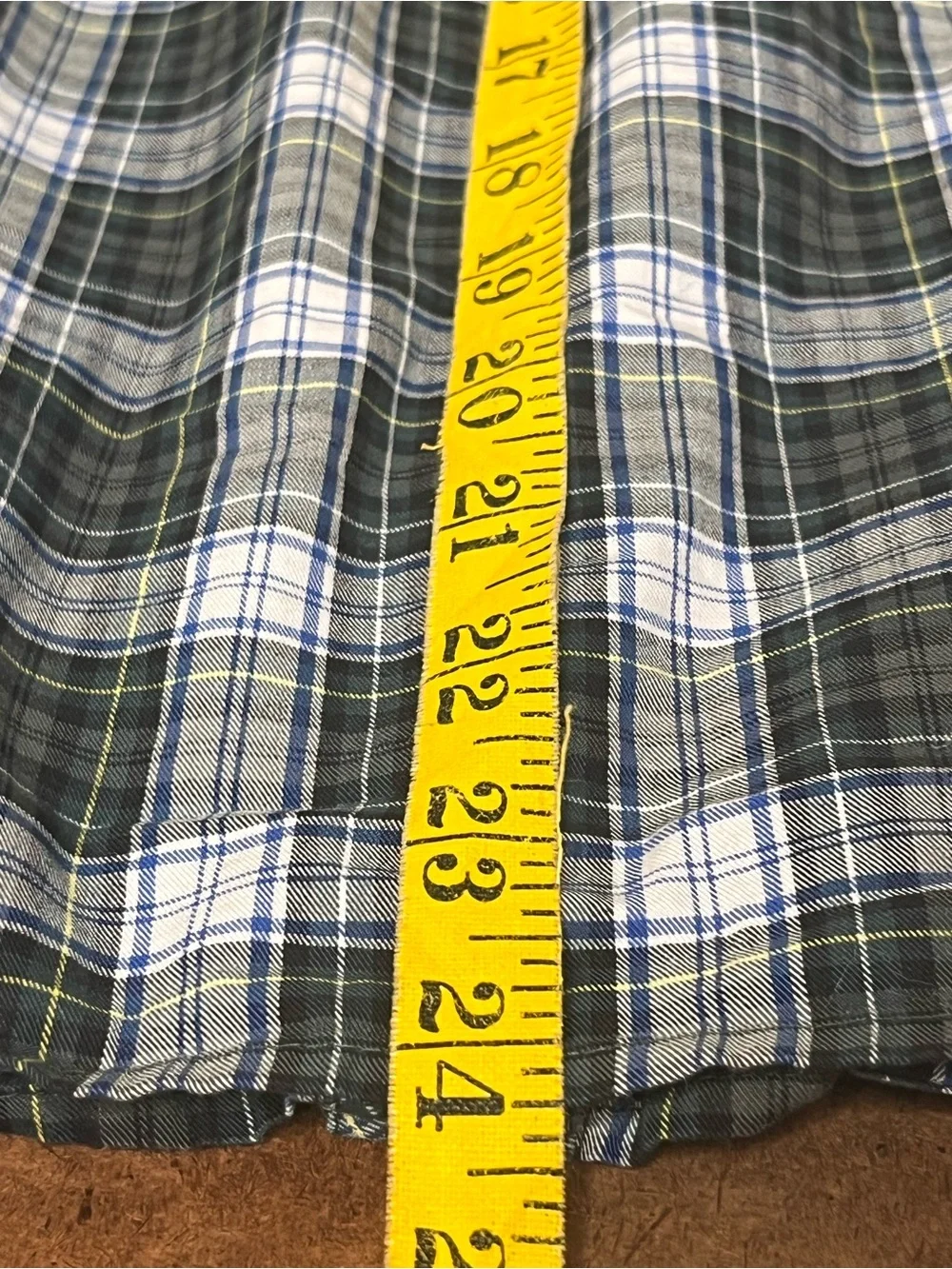 J. Crew Black, White & Blue Plaid Ruffle-Front Button-Down Women’s Shirt Size L